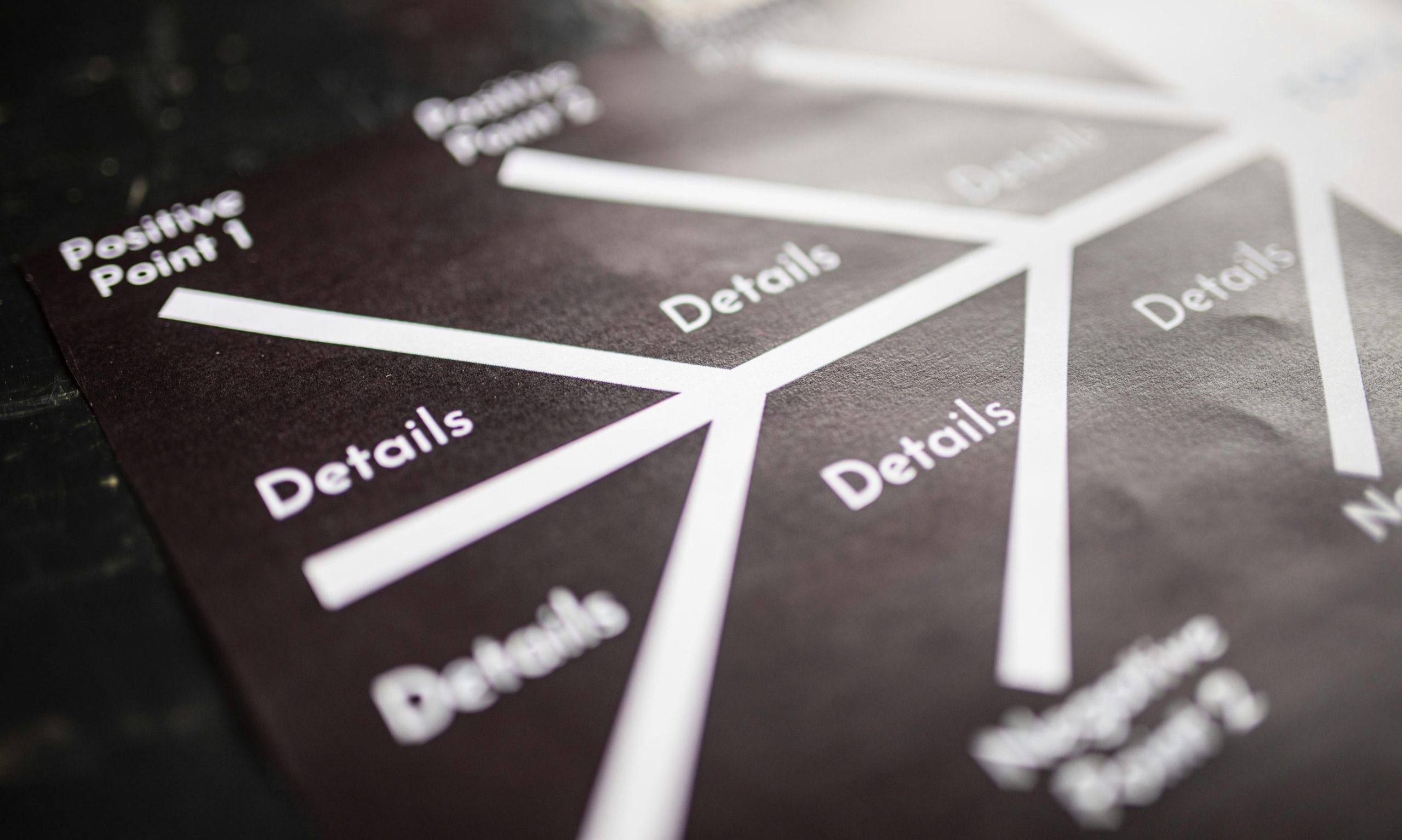 Close-up of a diagram showing points and details for strategy planning.